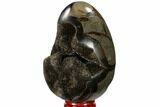 Septarian Dragon Egg Geode - Black Crystals #118761-2